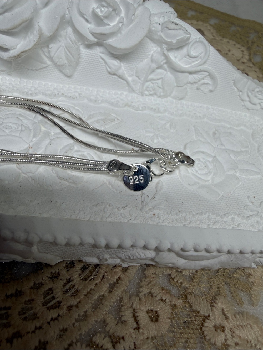 925 Sterling Silver Oversized Bow Triple Snake Chain Bracelet Coquette - Picture 6 of 7